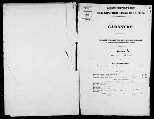 Etat de sections.