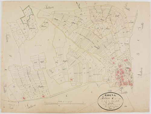 Rogna, section A, sur le Mont, feuille 5.géomètre : Bénier
