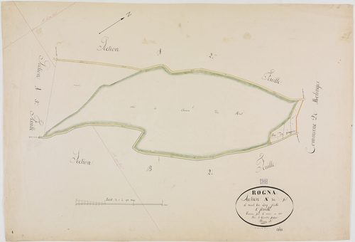 Rogna, section A, sur le Mont, feuille 1. géomètre : Bénier