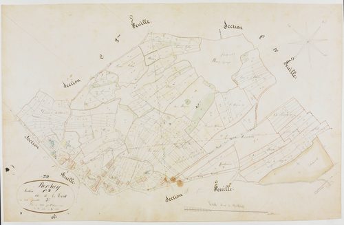 Rosay, section C, la Cour, feuille 3.géomètre : Olivier aîné