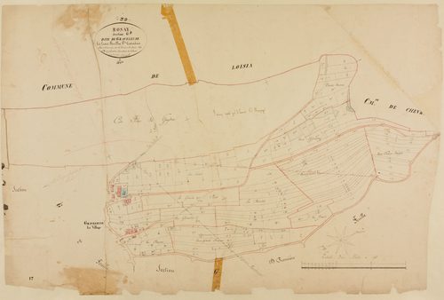 Rosay, section G, Graveleuse, feuille 3.géomètre : Dussauget