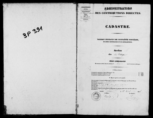 Etat de sections.