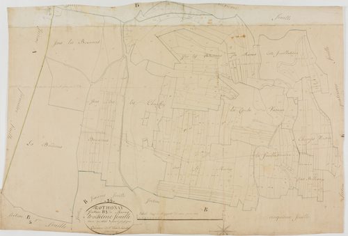 Rothonay, section B, le Marais, feuille 3.géomètre : Jannin