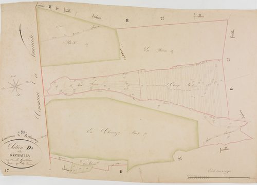 Rothonay, section D, Echaillat, feuille 4.géomètre : Jannin