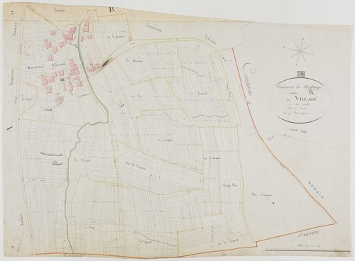 Rouffange, section B, le VIllage, feuille 1.géomètre : David