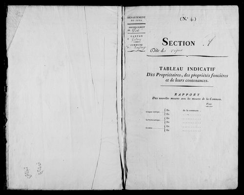 Etat de sections, s.d. [1822].