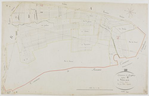 Rouffange, section B, le Village, feuille 2géomètre : David