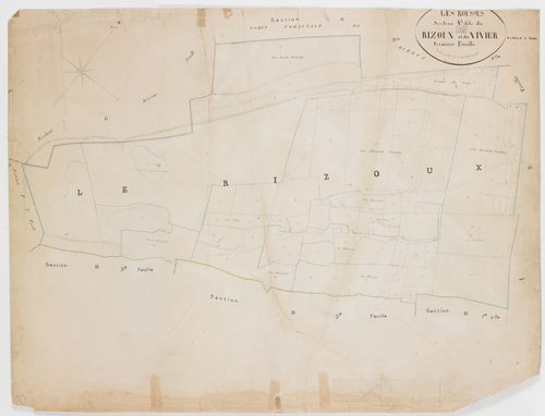 Rousses (Les), section A, Rizoux et Vivier, feuille 1.géomètre : Grenier