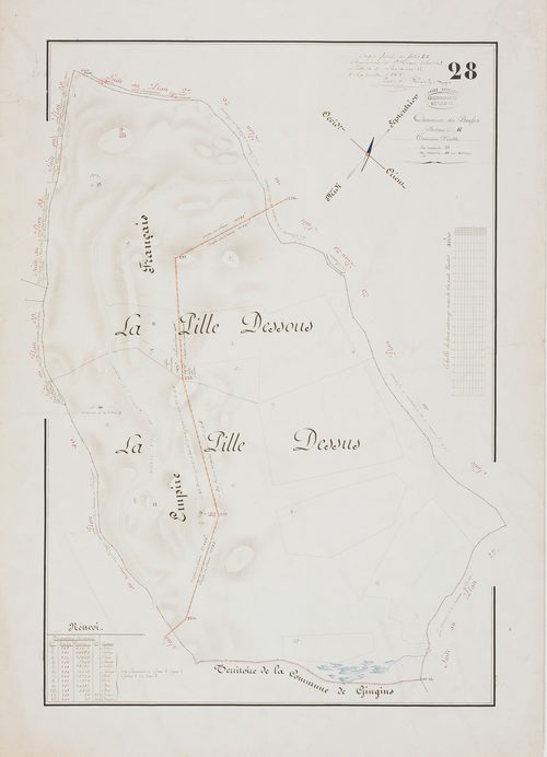 Rousses (Les), section G, La Pille Dessous, feuille 3. [1865]géomètre : sans nom