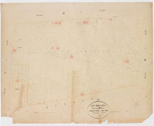 Rousses (Les), section H, le Gravier et la Bourbe, feuille 1.géomètre : Braud