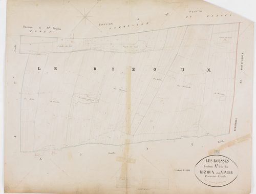 Rousses (Les), section A, Rizoux et Vivier, feuille 3.géomètre : Grenier