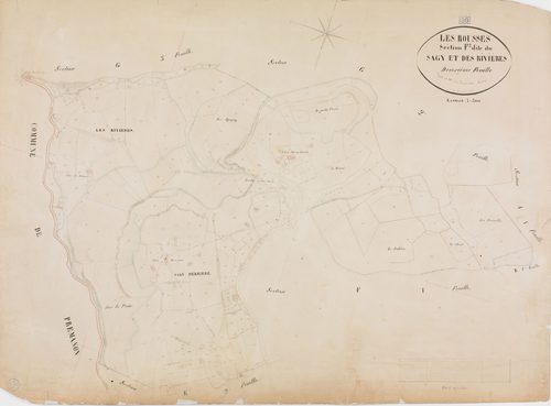 Rousses (Les), section F, Sagy et les Rivières, feuille 2.géomètre : Grenier