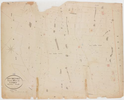 Rousses (Les), section D, les Landes, feuille 6.géomètre : Braud