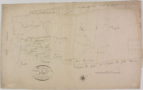 Rousses (les), section A, le Rizoux et le Vivier, feuille 2.