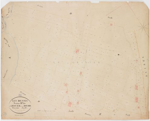 Rousses (Les), section H, le Gravier et la Bourbe, feuille 3.géomètre : Braud