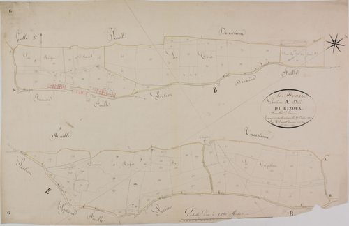 Rousses (les), section A, le Rizoux et le Vivier, feuille 6.