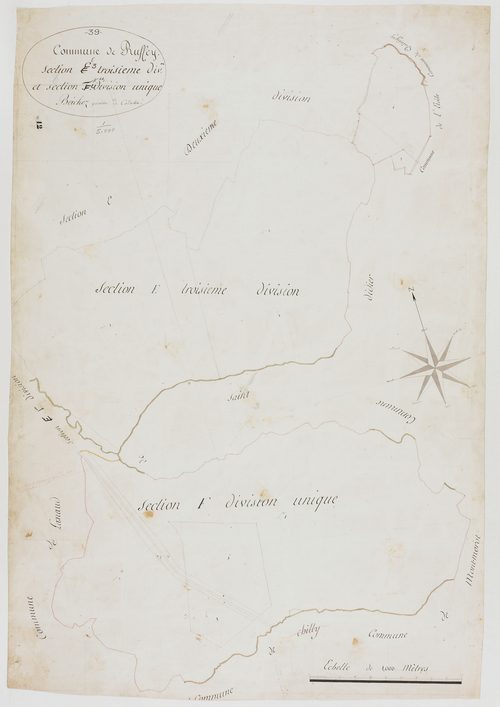 Ruffey-sur-Seille, section F, feuille unique.géomètre : Boichoz