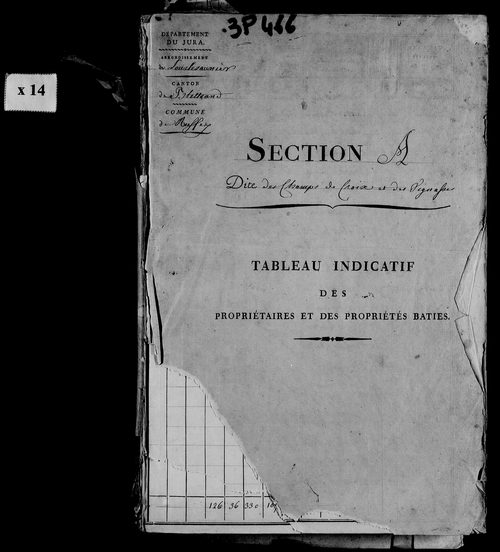 Etat de sections, section D à E.