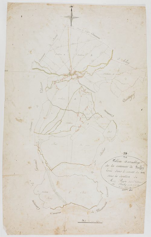 Ruffey-sur-Seille, tableau d'assemblage.géomètre : Boichoz