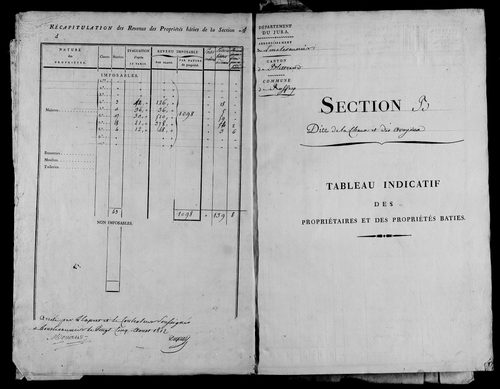 Etat de sections, section D à E.