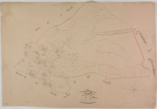 Saffloz, section A, le Village, feuille 6.