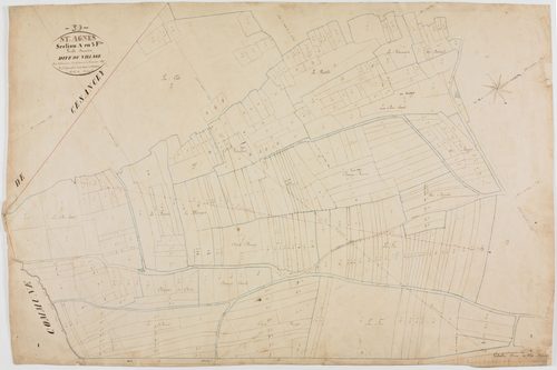 Sainte-Agnès, section A, le Village, feuille 1.géomètre : Dussauget