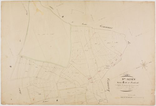 Sainte-Agnès, section B, Froideville, feuille 2.géomètre : Singey