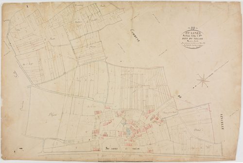 Sainte-Agnès, section A, le Village, feuille 2.géomètre : Dussauget