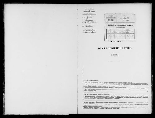 Matrice des propriétés bâties.