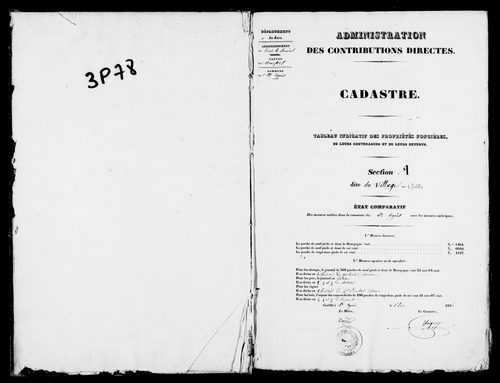 Etat de sections.