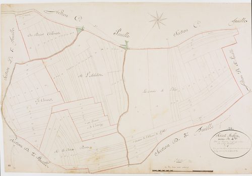 Saint-Aubin, section D, Fragnot et Seinge-Sein, feuille 4.[1825] géomètre : Chaunet