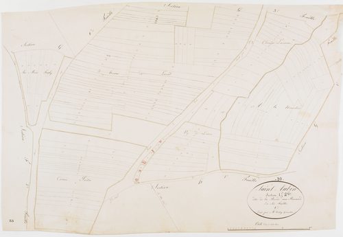 Saint-Aubin, section G, la Borde aux Renards, feuille 2. [1825]géomètre : Tabey