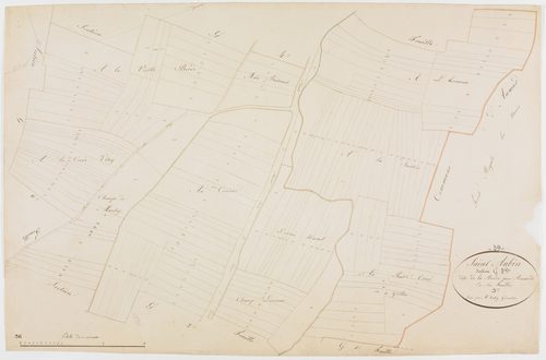 Saint-Aubin, section G, la Borde aux Renards, feuille 3. [1825] géomètre : Tabey