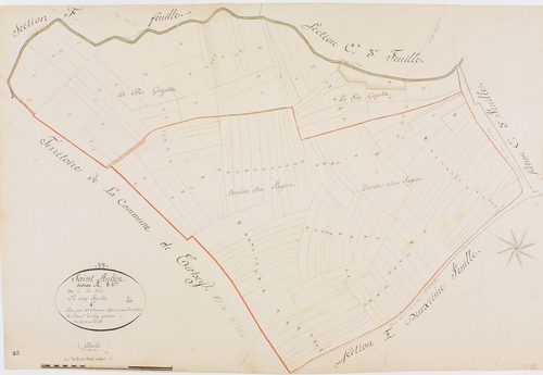 Saint-Aubin, section E, la Folie, feuille 4. [1825] géomètre : Chaunet