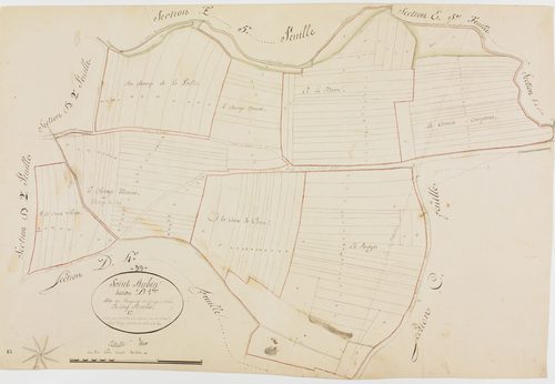 Saint-Aubin, section D, Fragnot et Seinge-Sein, feuille 1.[1825] géomètre : Chaunet