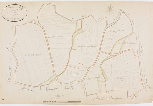 Saint-Aubin, section E, la Folie, feuille 1. [1825]géomètre : Chaunet