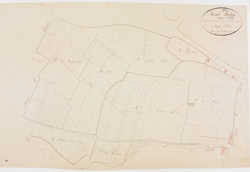 Saint-Aubin, section F, la Borde au Cyr et Borde Rouge, feuille 2. [1825] géomètre : Tabey