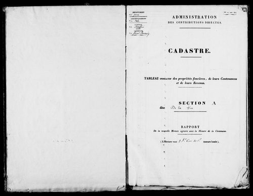 Etat de sections.