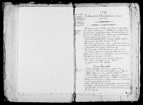 Etat de sections, matrice foncière et procès-verbal de délimitation du territoire.