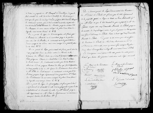 Etat de sections, matrice foncière et procès-verbal de délimitation du territoire.