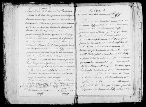 Etat de sections, matrice foncière et procès-verbal de délimitation du territoire.