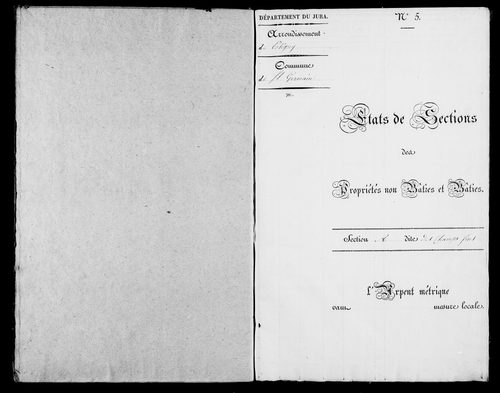 Etat de sections.