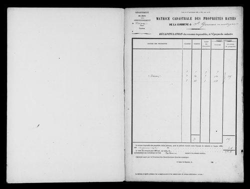 Matrice des propriétés bâties.