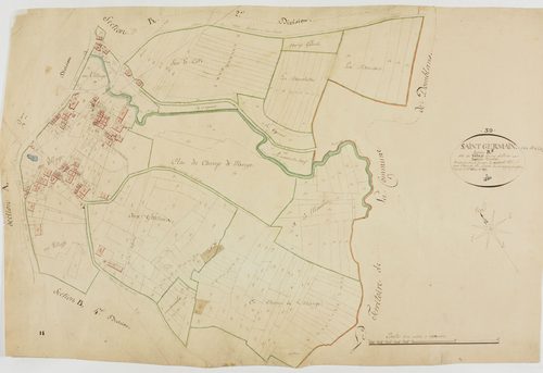 Saint-Germain-les-Arlay, section B, le Village, feuille 3.géomètre : Chaunet fils