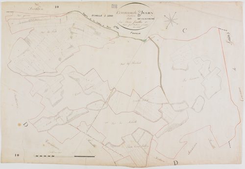 Saint-Julien-sur-Suran, section D, les Louvières, feuille 1.géomètre : Duchesne