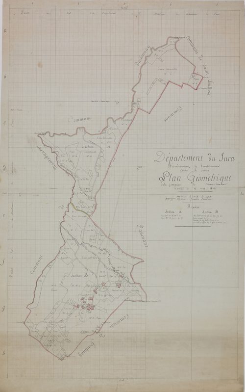 Saint-Lamain, à l'encre, par Goguely, 53 cm x 85 cm.