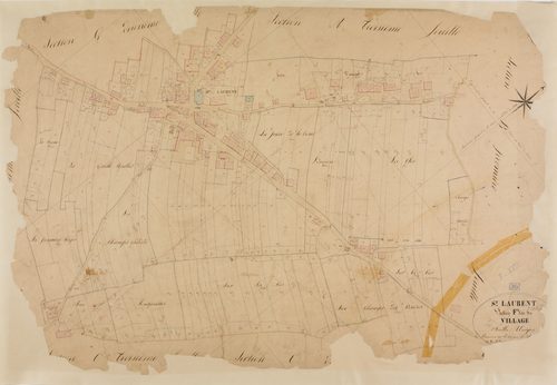 Saint-Laurent-en-Grandvaux, section F, le Village, feuille unique.géomètre : Deniset
