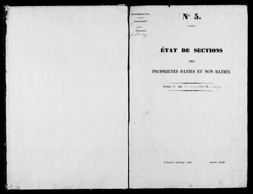 Etat de sections.