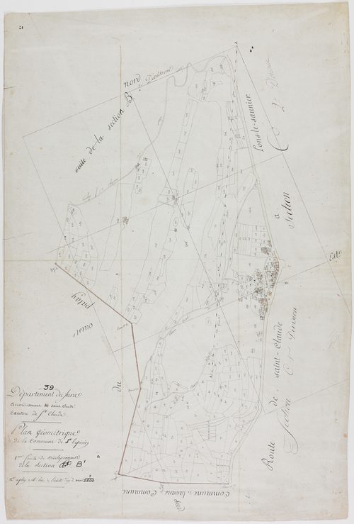 Saint-Lupicin, section B, feuille 1.géomètre : pas de nom d'auteur