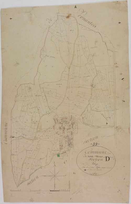 Saint-Maur, section D, le Village, feuille 1.
